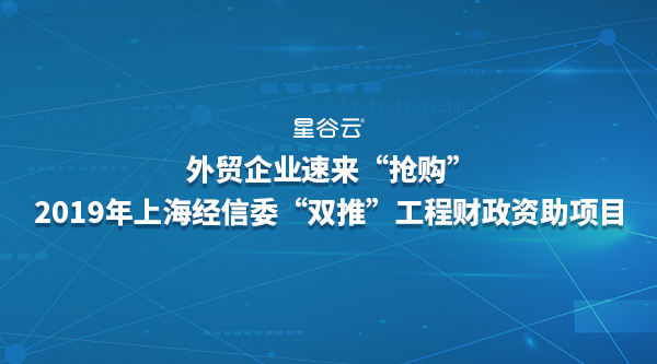 外贸企业速来“抢购”2019年经信委“双推”工程财政资助项目！